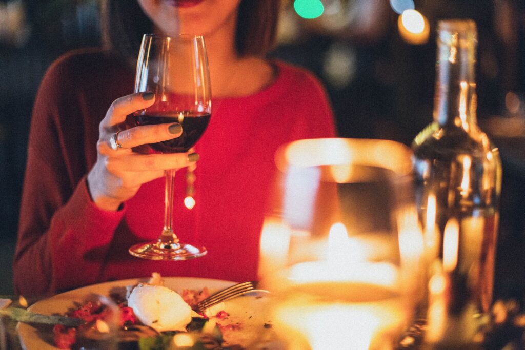 Wine with Valentine's dinner