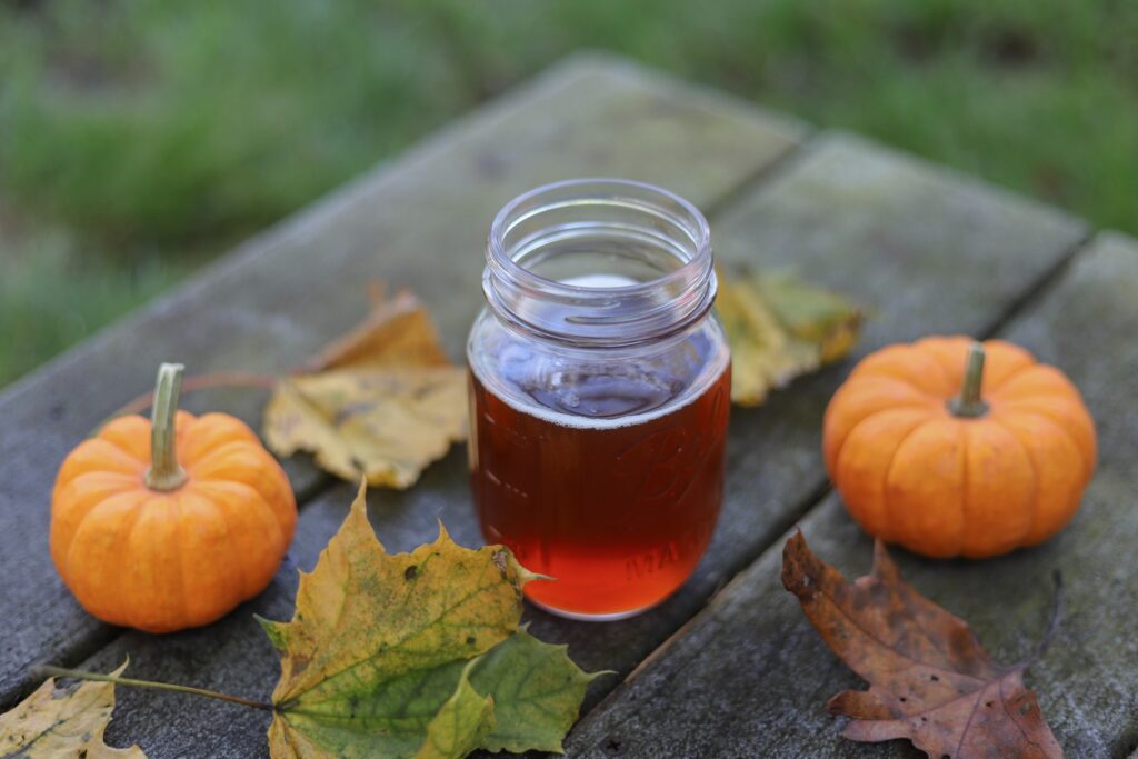 Beer in the fall season.