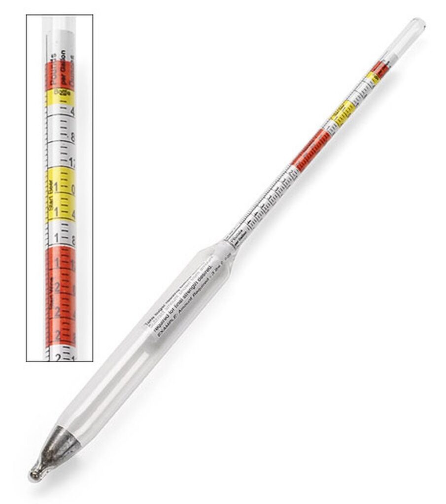 Wine sugar scale hydrometer