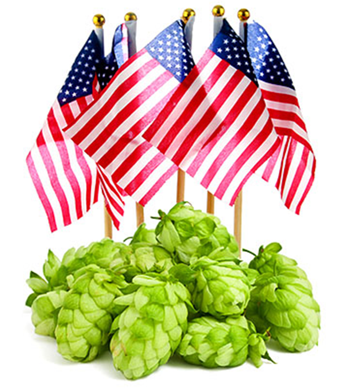 American Hops With American Flag