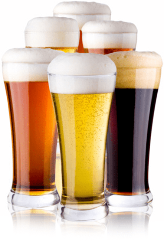 Assorted Beers In Glasses
