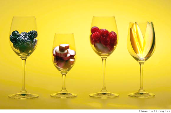 Fruits In Wine Glasses