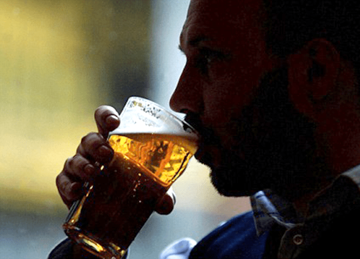 Man Drinking Homebrew Beer
