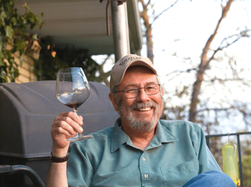 Man Drinking Wine Outside