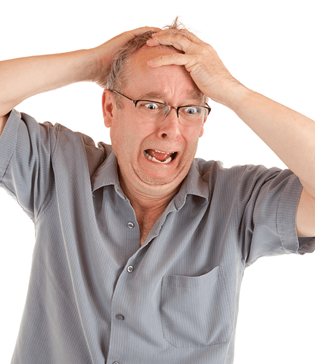 Upset Man With Hands On Head