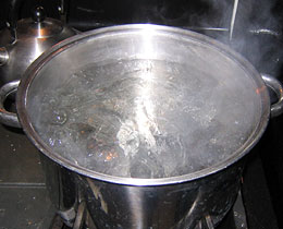 boiling pot of water