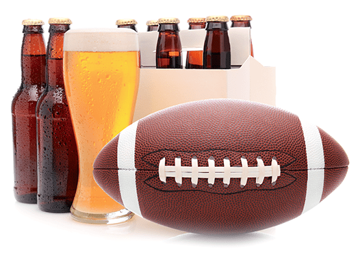 Beer made from homebrew recipe kit that goes good with football.