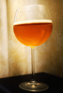 glass of homemade mead