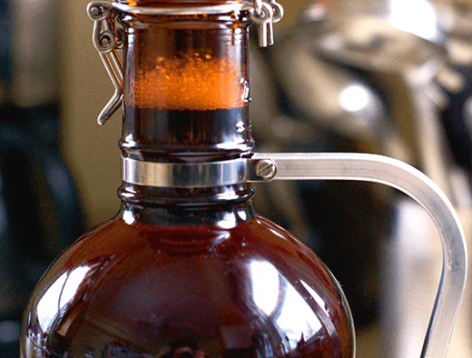 Growler Filled With Homebrew Beer