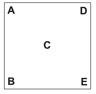 Basic layout of the Pearson's square