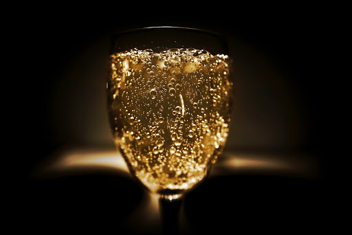 Glass of sparkling wine